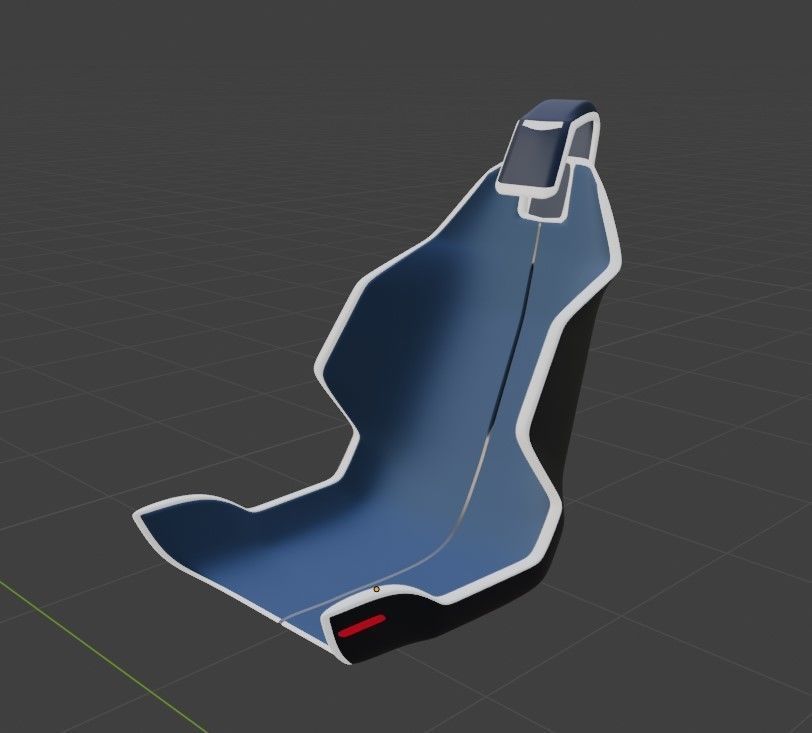 Very basic Concept car seat - Fu-tech  3D model_4