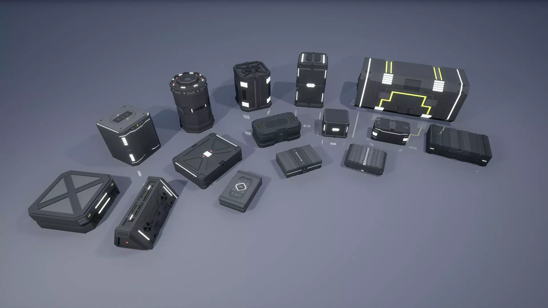 Sci-Fi Box Pack Low-poly 3D model_0