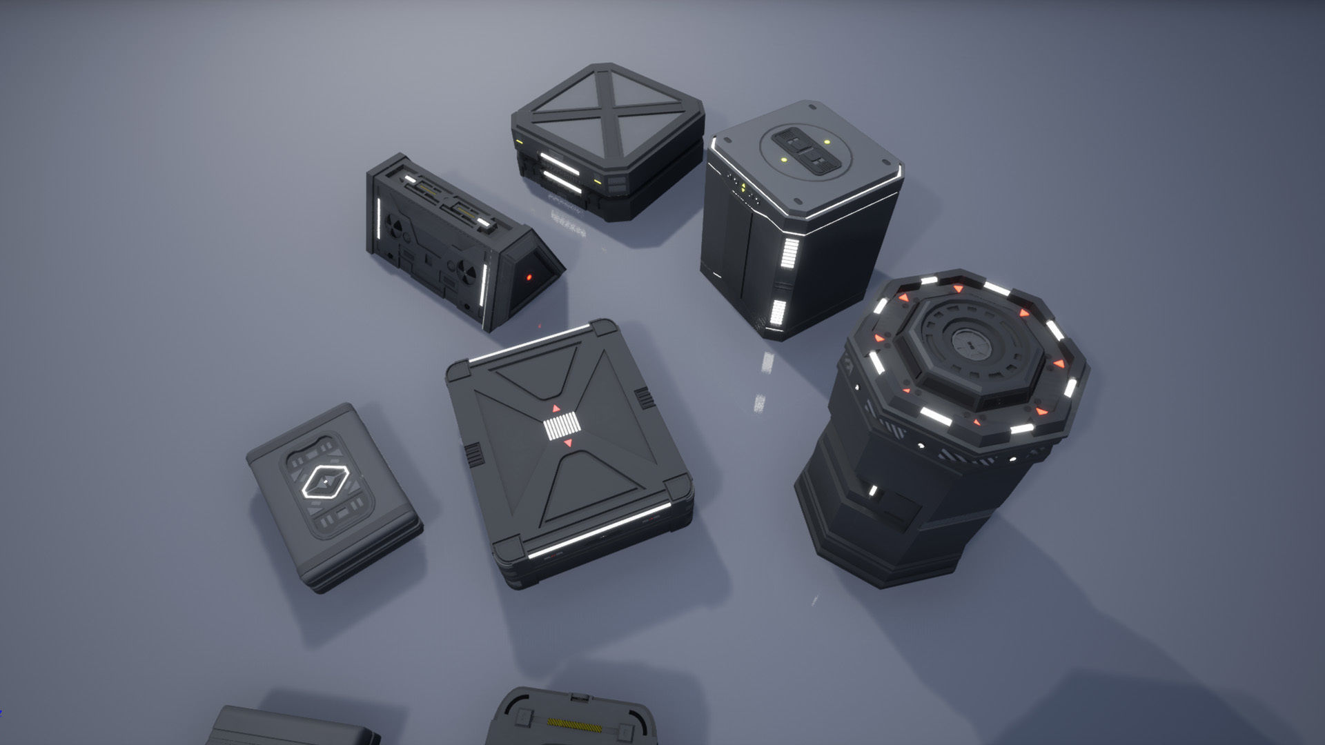 Sci-Fi Box Pack Low-poly 3D model_7