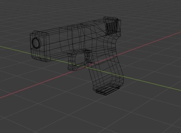 Low Poly Pistol gun Free low-poly 3D model_3