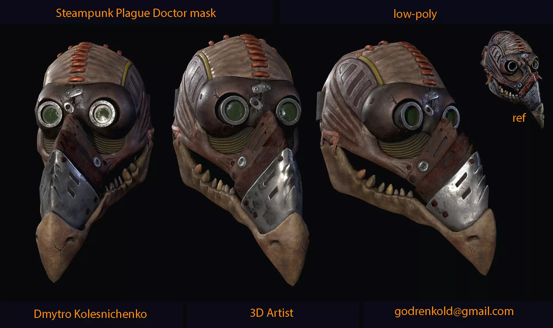 Plague Doctor mask 3D model_0