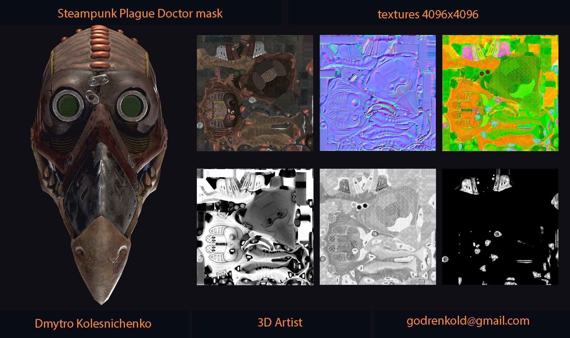 Plague Doctor mask 3D model_4