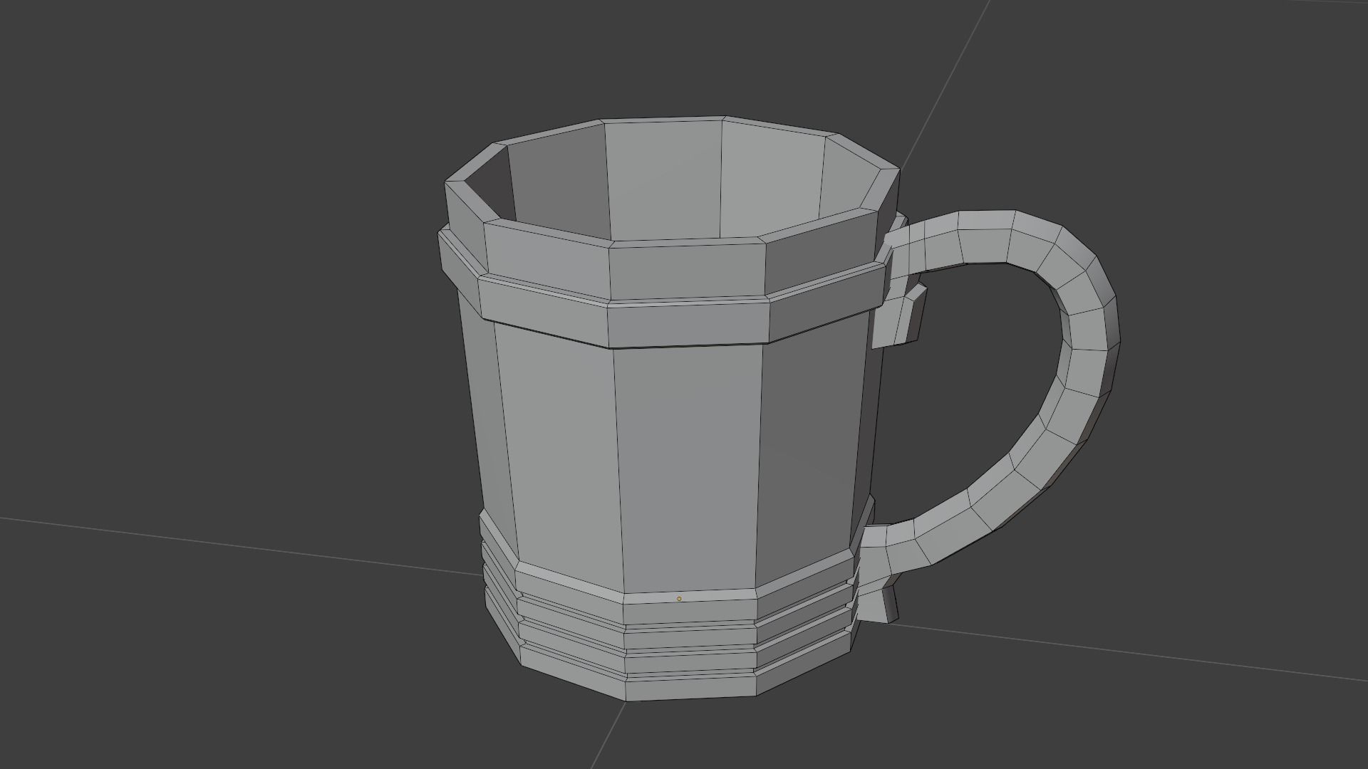 medieval wooden cup New Version Low-poly 3D model_7