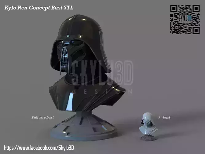 Kylo Ren Concept Wearable helmet with Bust Display 