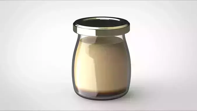 Pudding milk in bottle