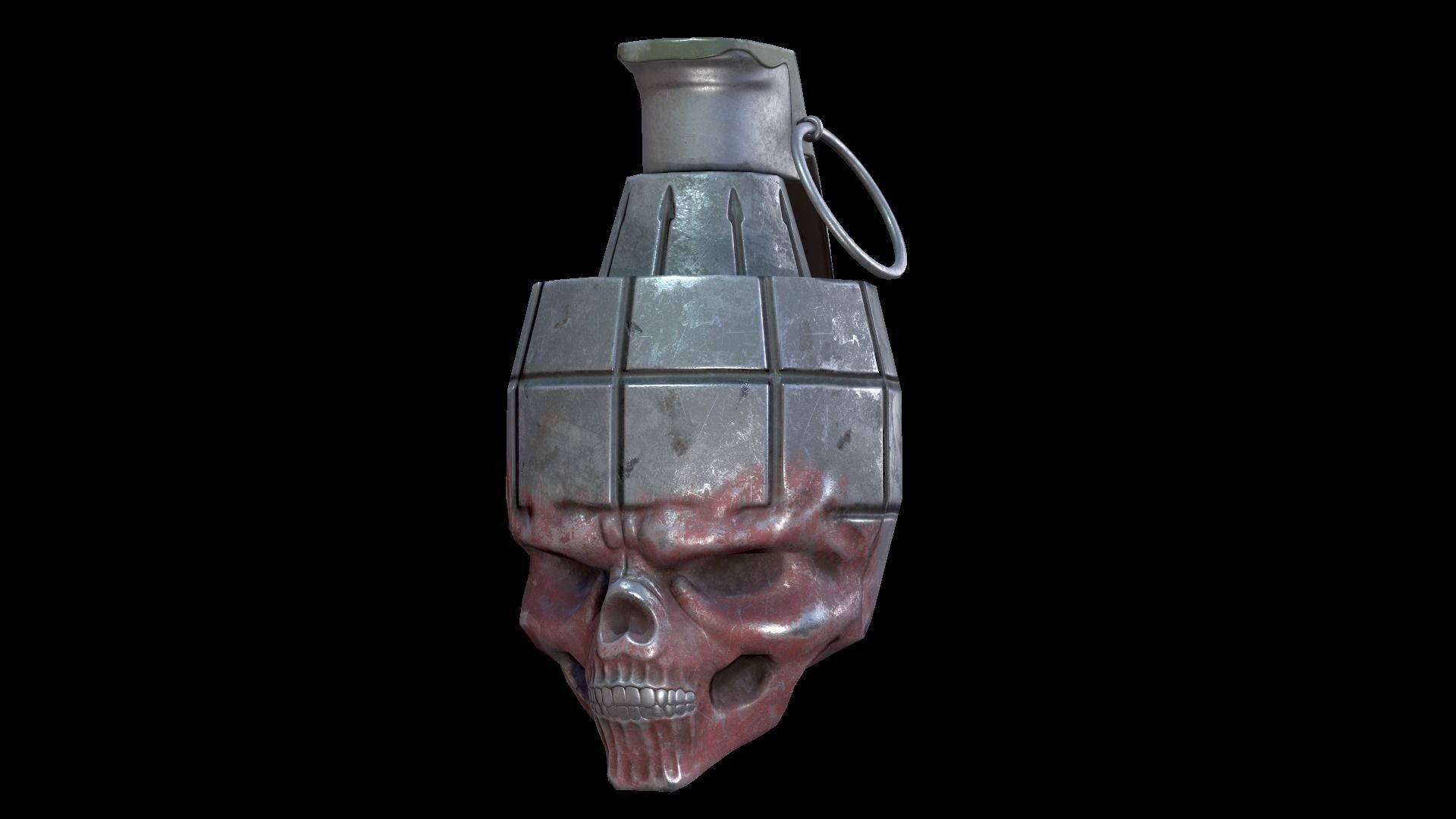 Grenade Skull Low-poly 3D model_5