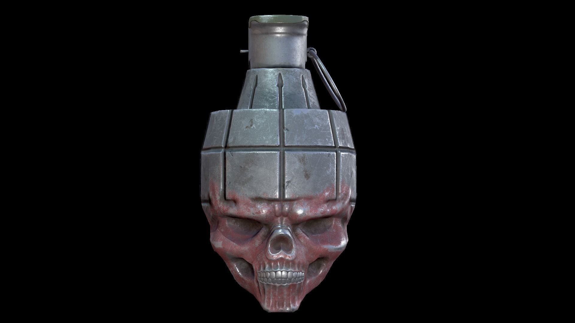 Grenade Skull Low-poly 3D model_6