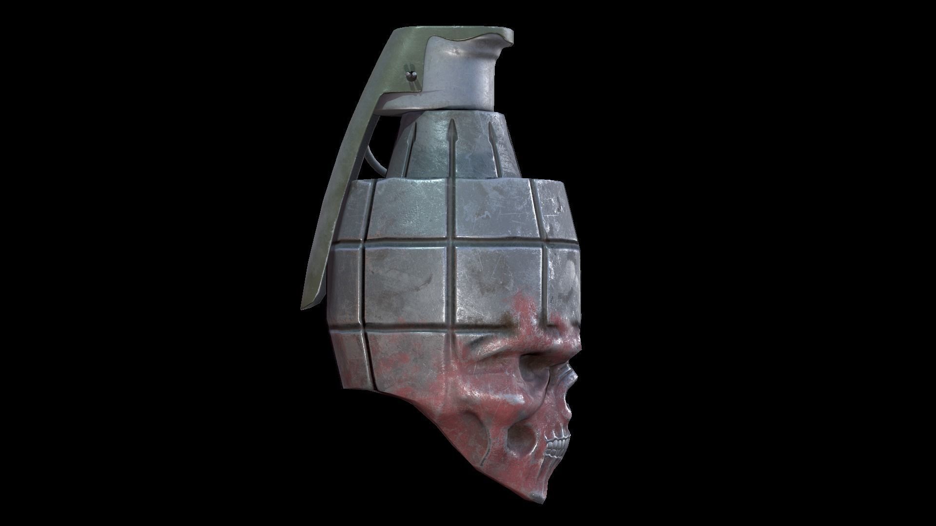 Grenade Skull Low-poly 3D model_7