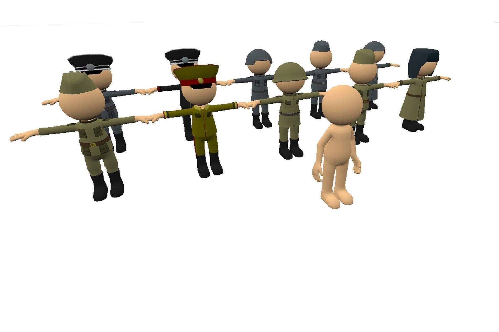 Hyper-Casual Characters pack 5 Low-poly 3D model_13