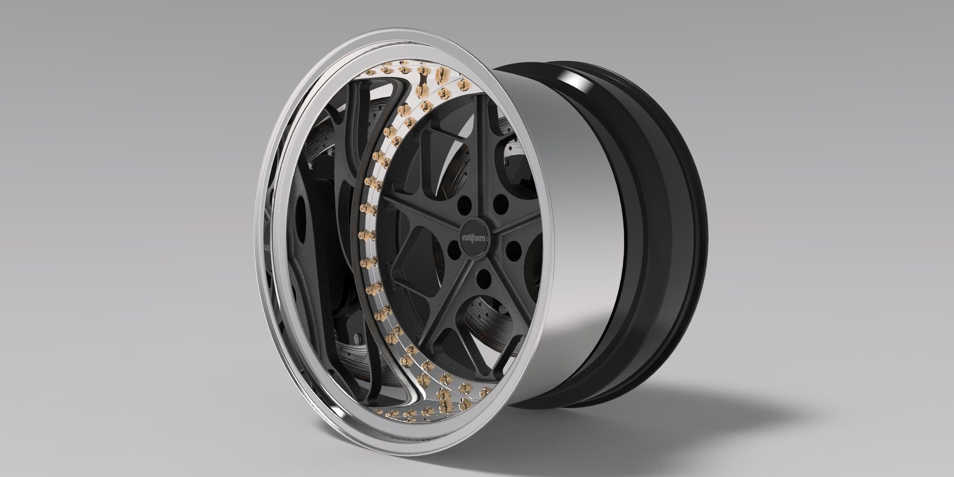 Rotiform LGB  3 piece conts wheels Low-poly 3D model_2