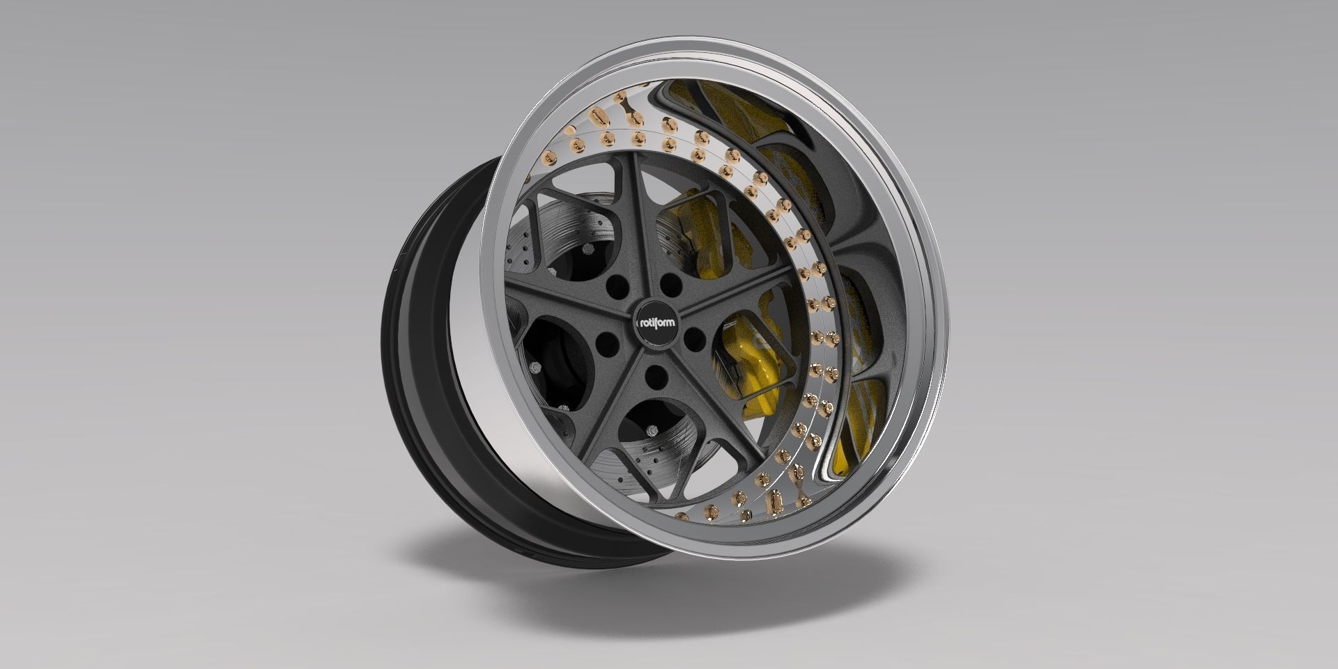 Rotiform LGB  3 piece conts wheels Low-poly 3D model_3