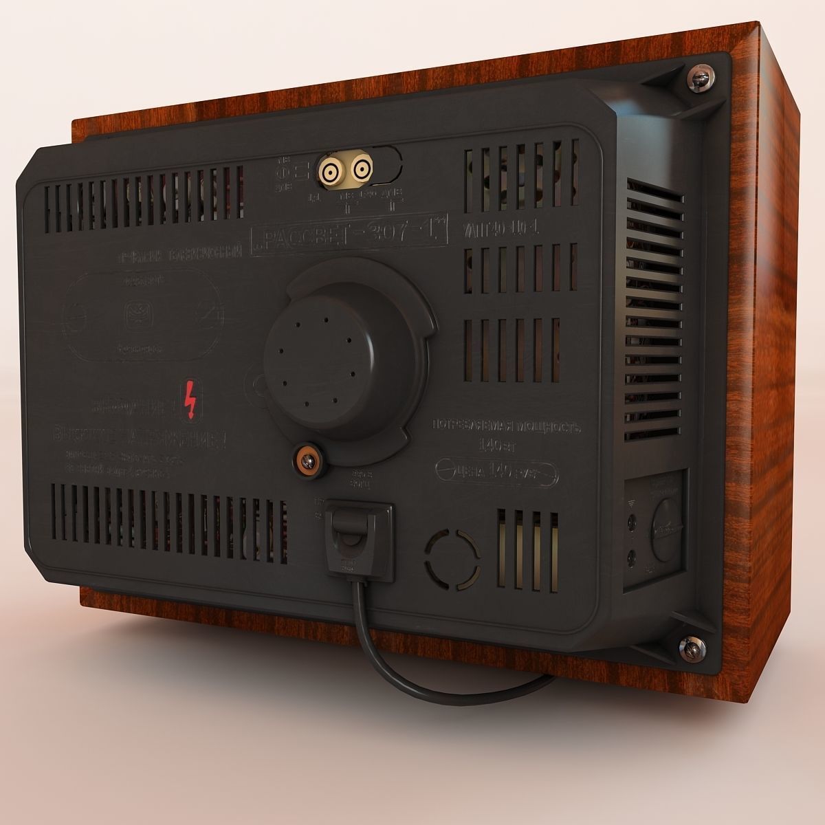 Retro Old TV Low-poly 3D model_8