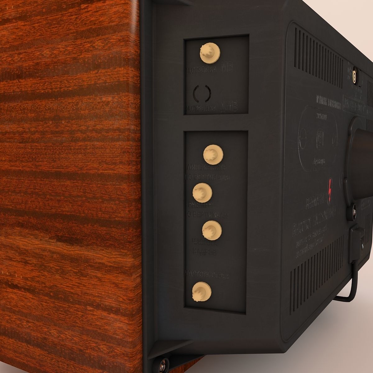 Retro Old TV Low-poly 3D model_10