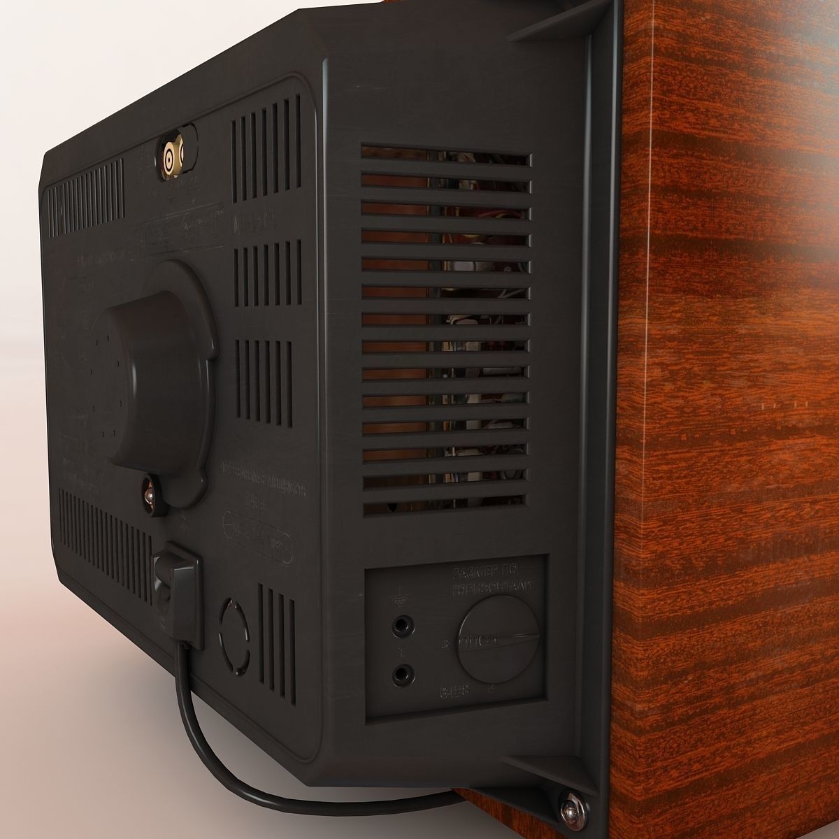 Retro Old TV Low-poly 3D model_9