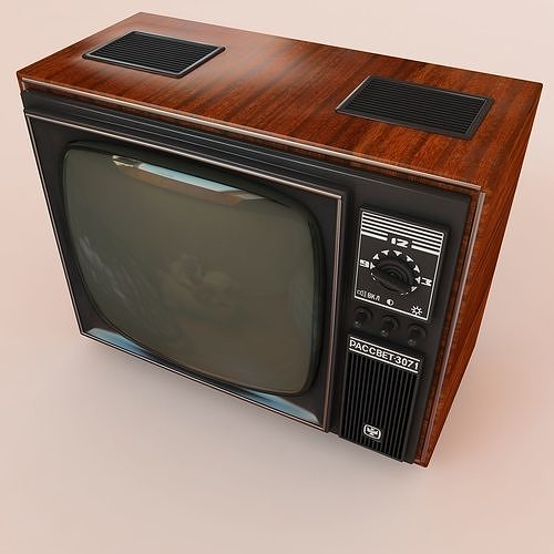 Retro Old TV Low-poly 3D model