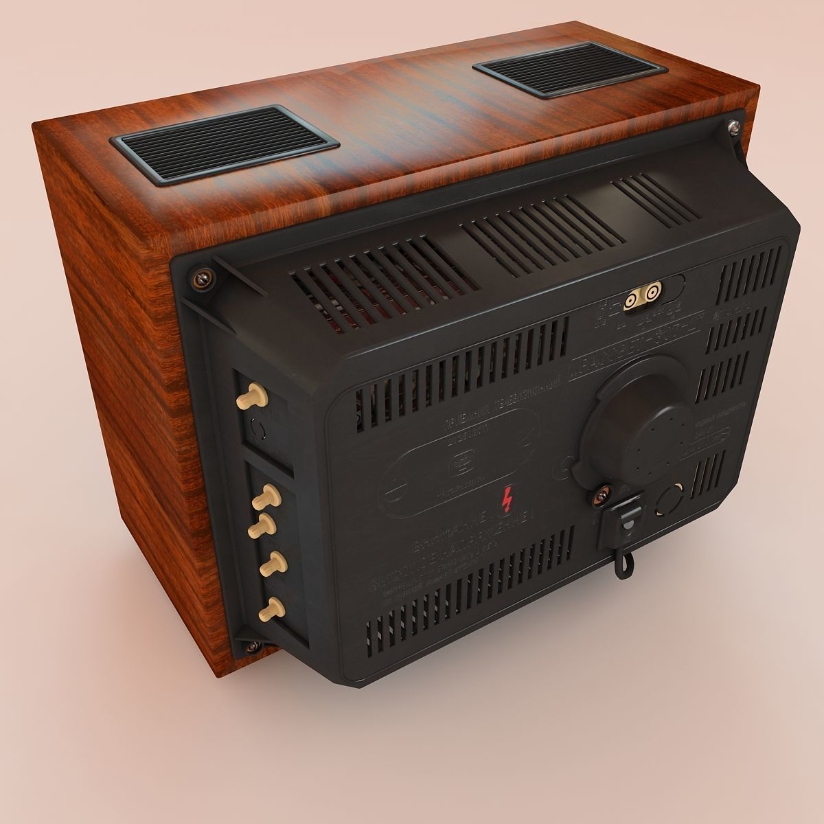 Retro Old TV Low-poly 3D model_7