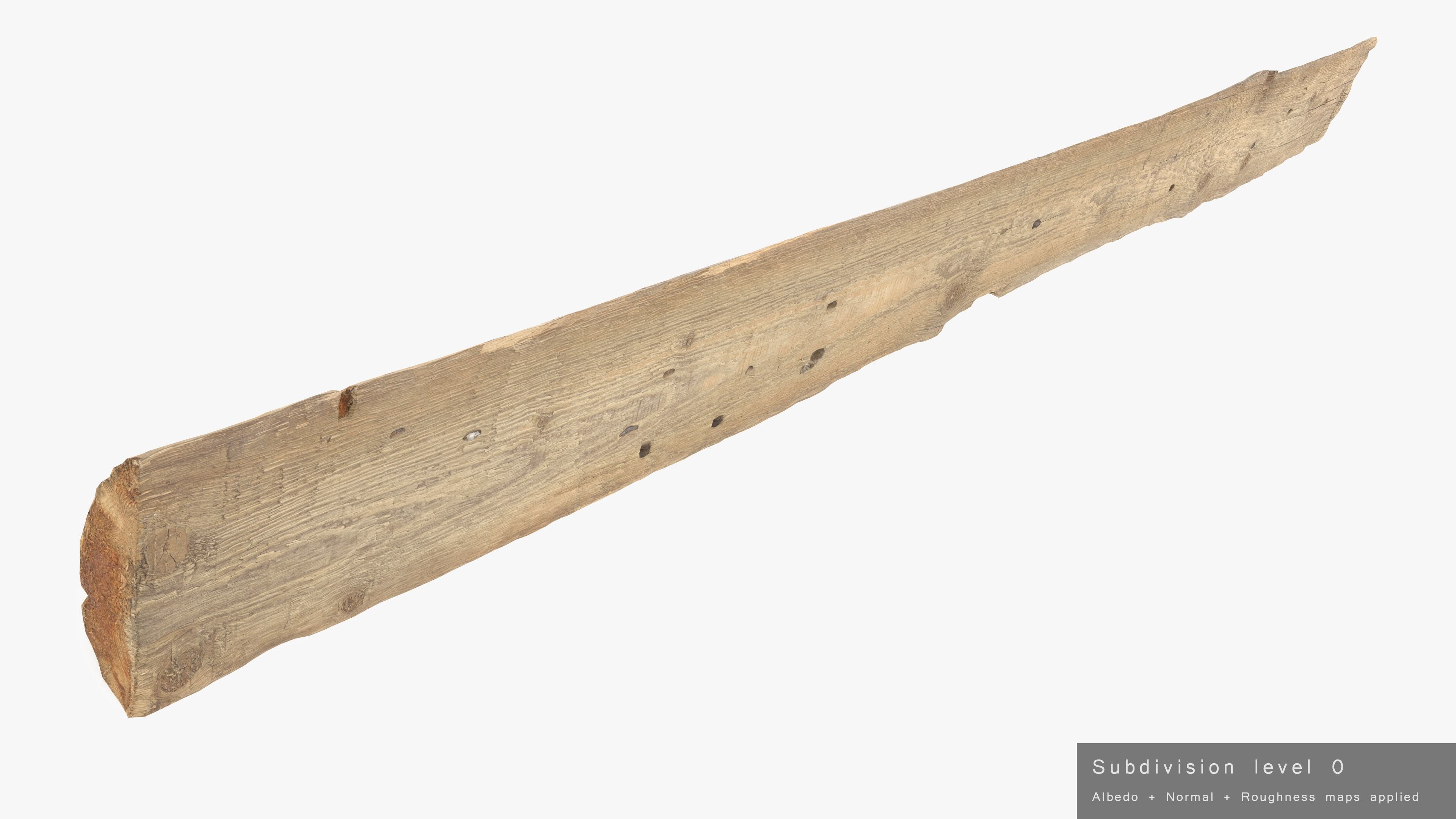 Plank Tan Low-poly 3D model_27