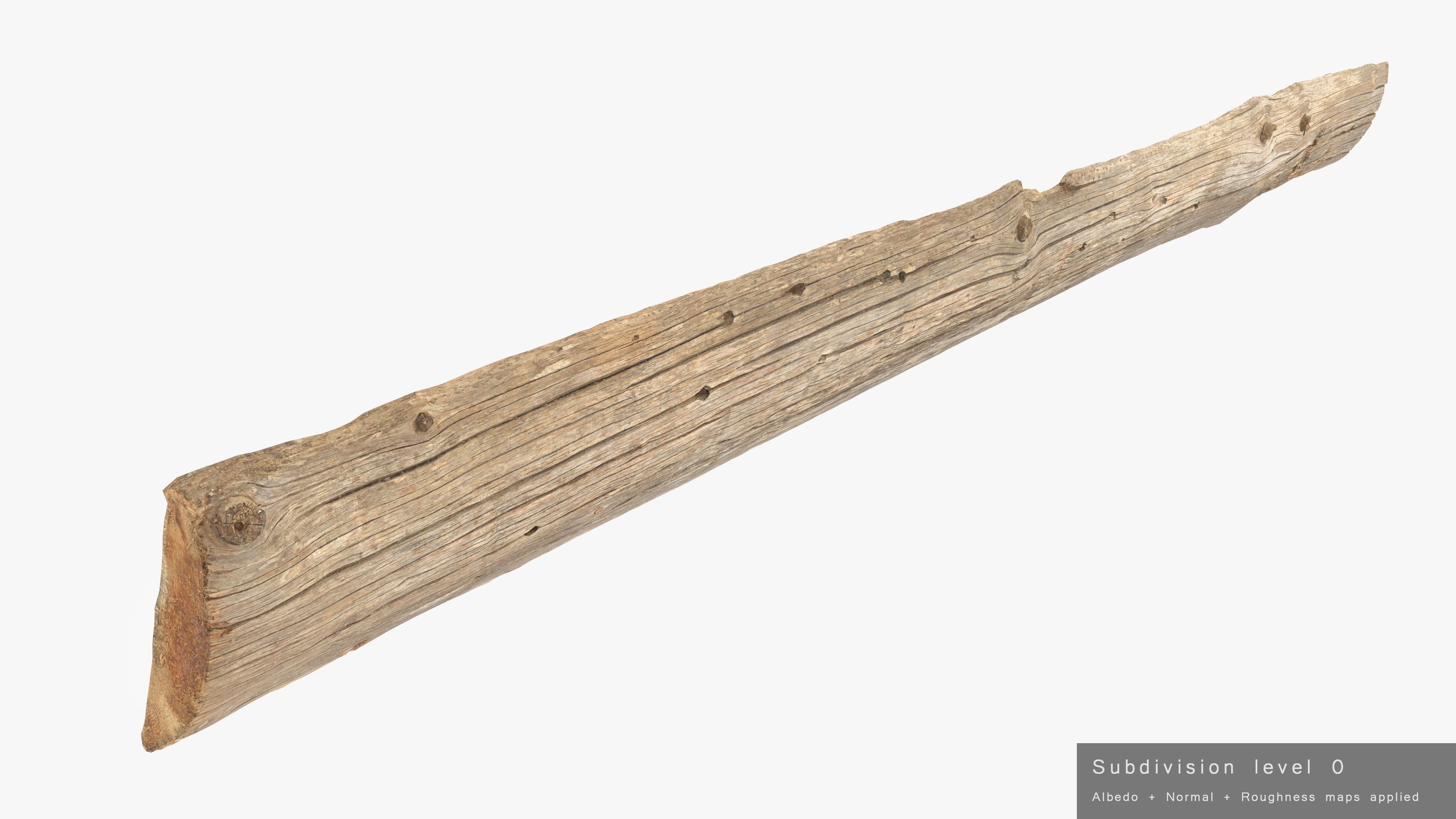 Plank Tan Low-poly 3D model_24
