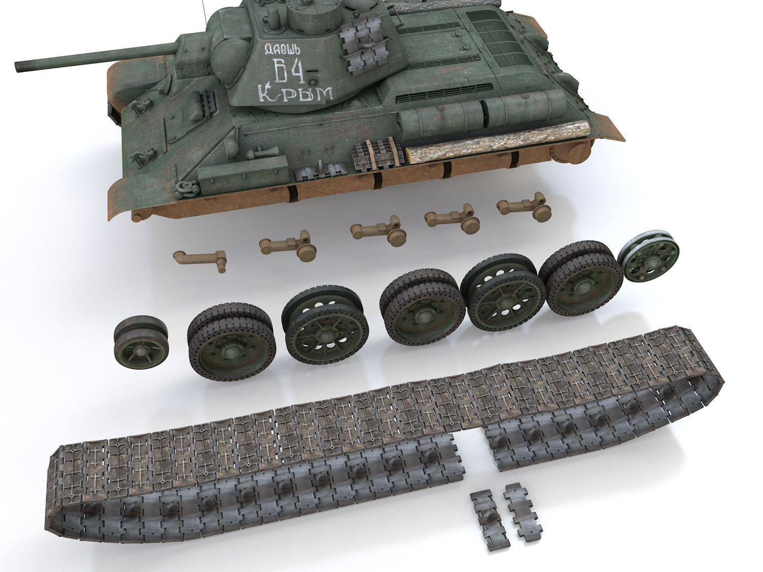 T-34-76 - Model 1943 - Soviet medium tank - B4 3D model_11
