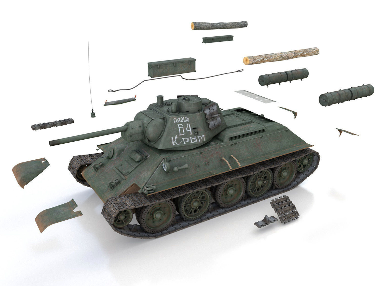 T-34-76 - Model 1943 - Soviet medium tank - B4 3D model_12