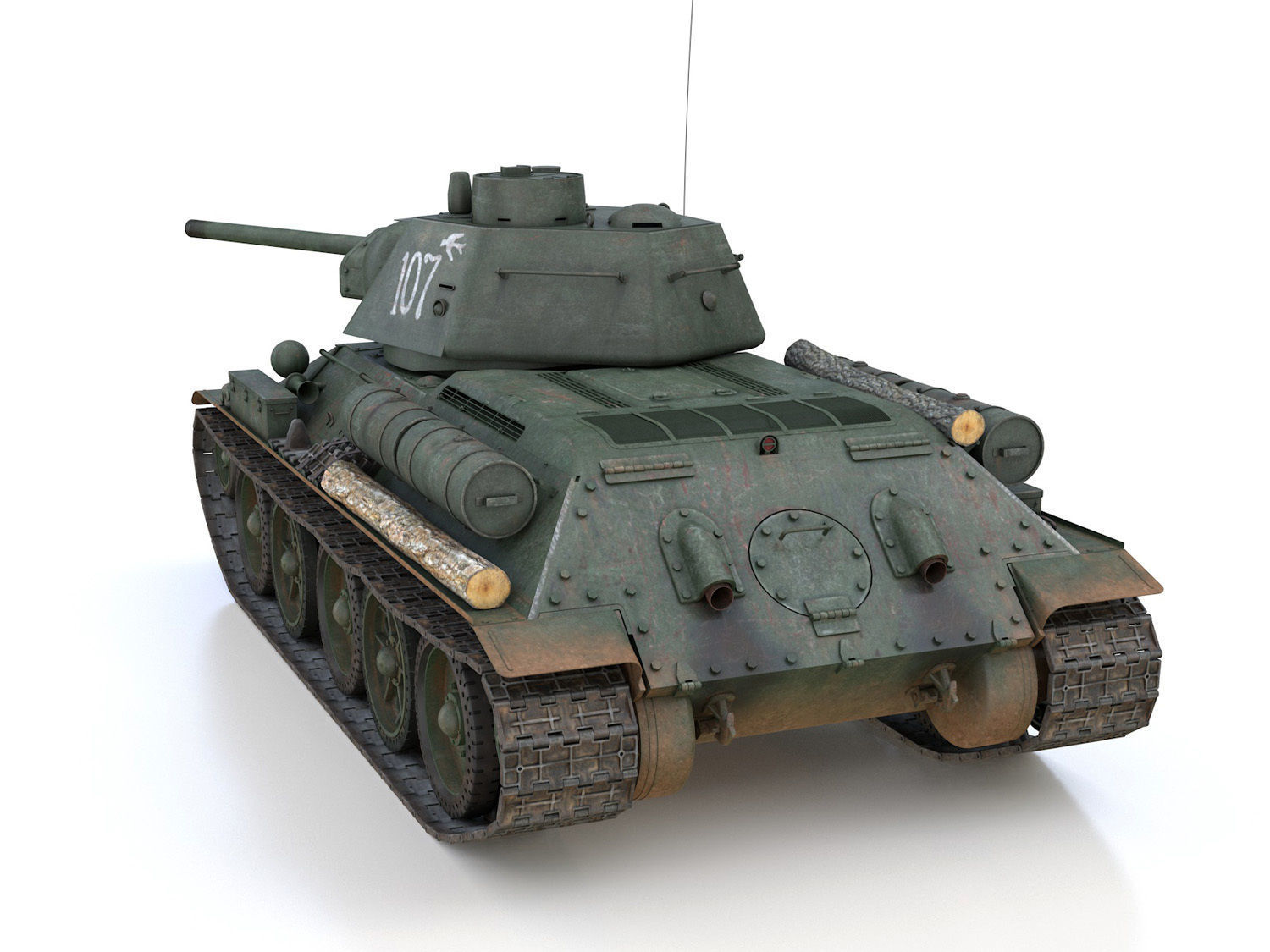 OT-34-76 - Soviet Flamethrower Tank - 107 3D model_4