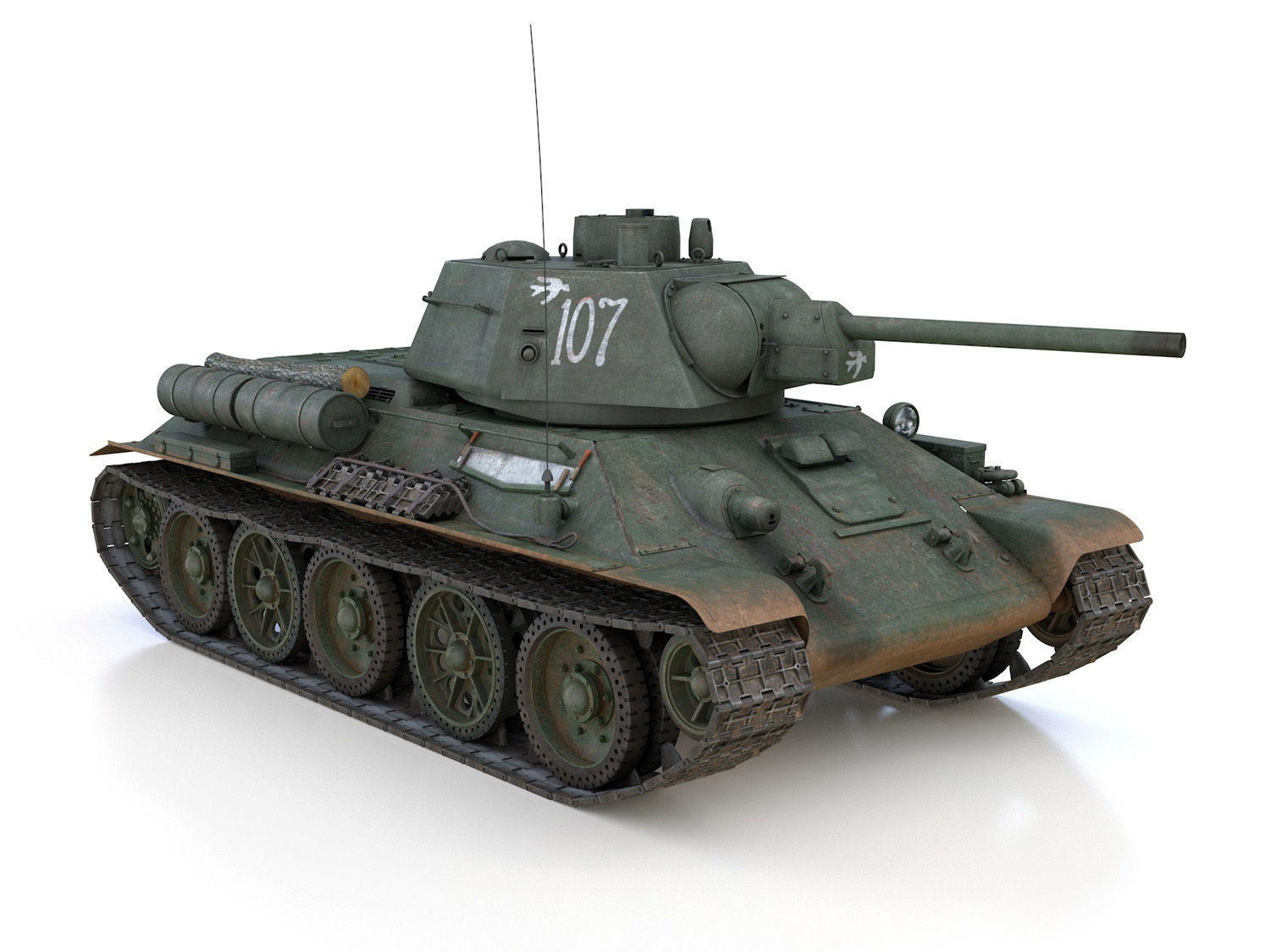 OT-34-76 - Soviet Flamethrower Tank - 107 3D model_7