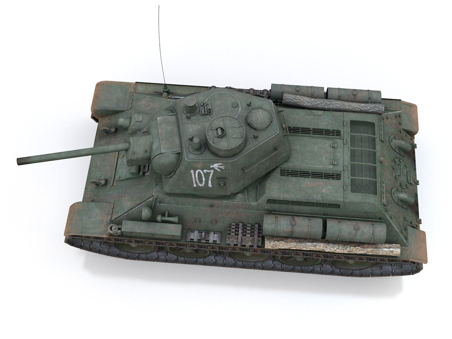 OT-34-76 - Soviet Flamethrower Tank - 107 3D model_8