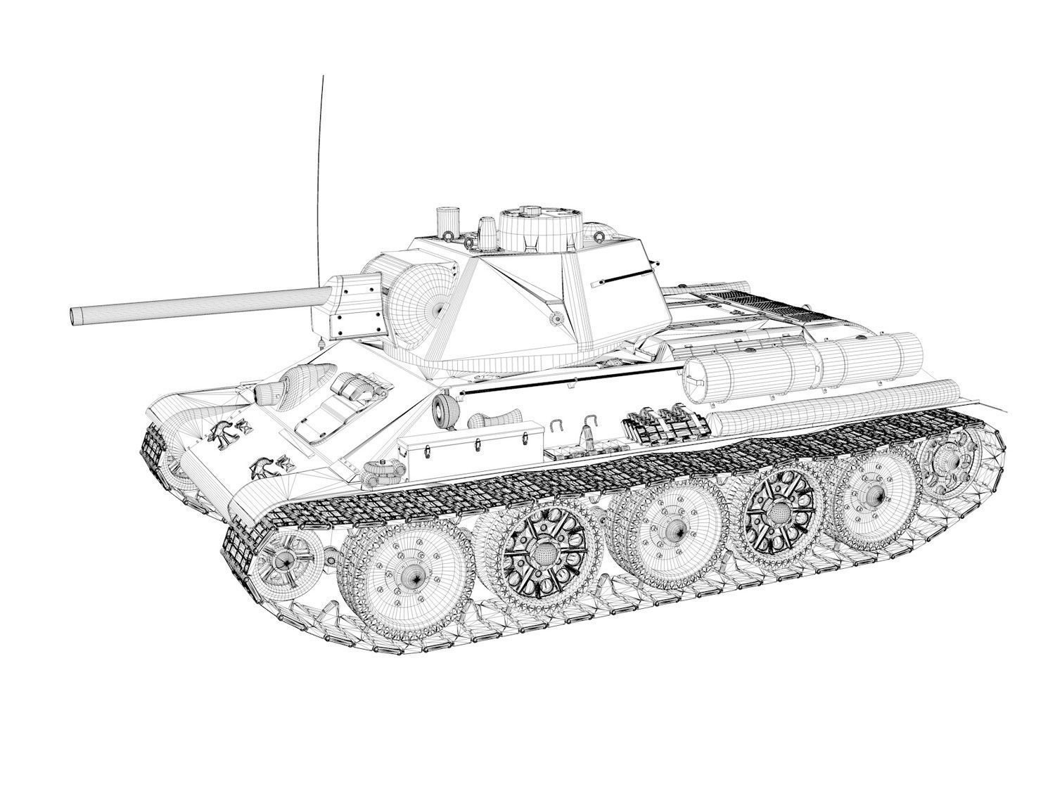 OT-34-76 - Soviet Flamethrower Tank - 107 3D model_12