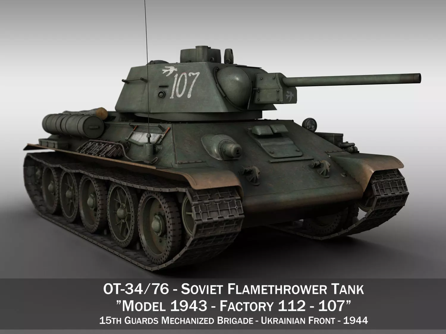 OT-34-76 - Soviet Flamethrower Tank - 107 3D model_0