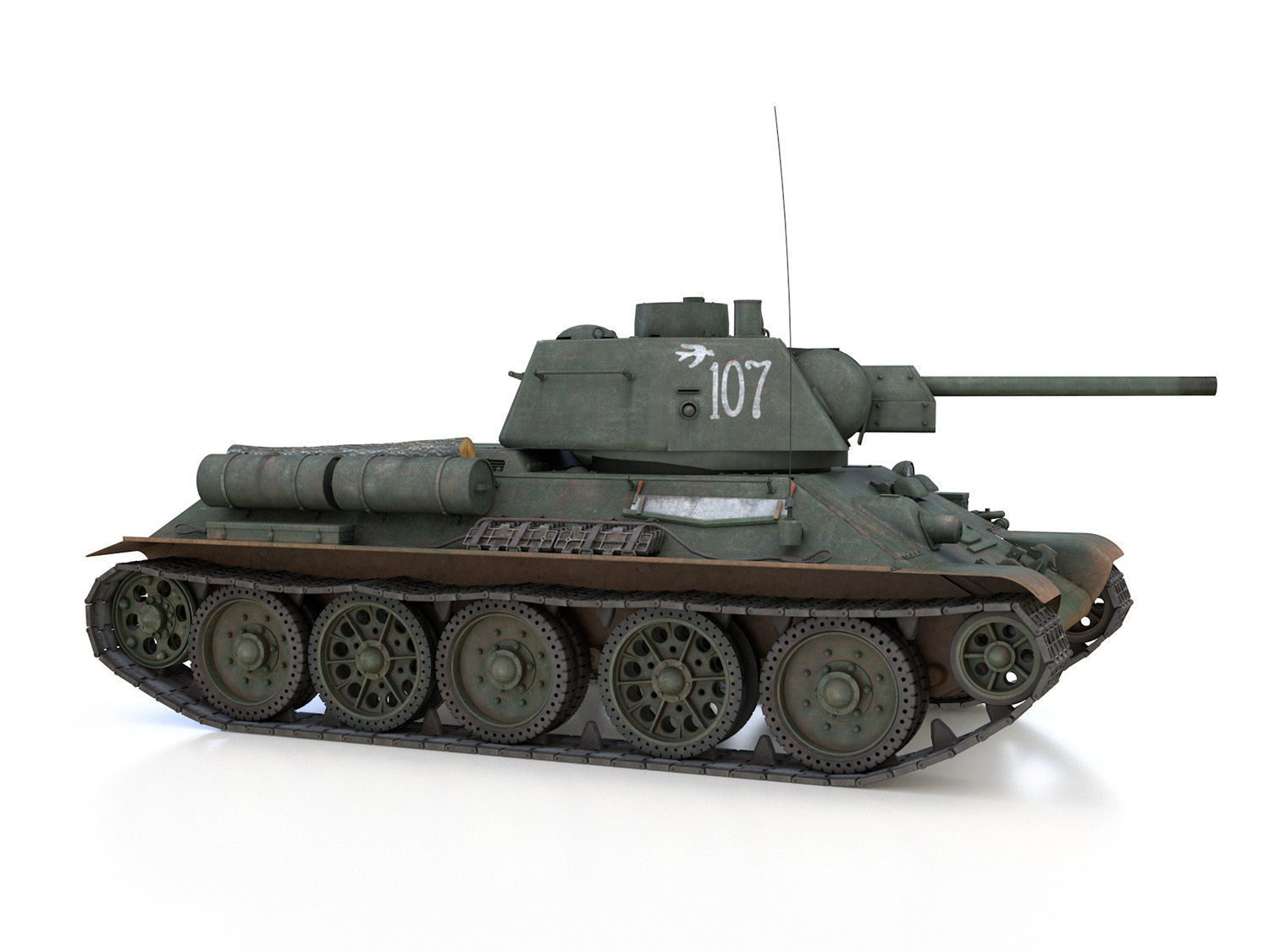 OT-34-76 - Soviet Flamethrower Tank - 107 3D model_6