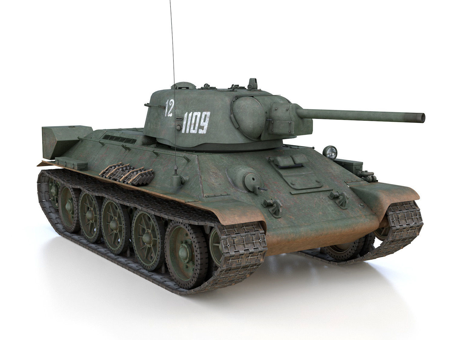 T-34-76 UZTM - Model 1942 - Soviet tank - 1109 3D model_7
