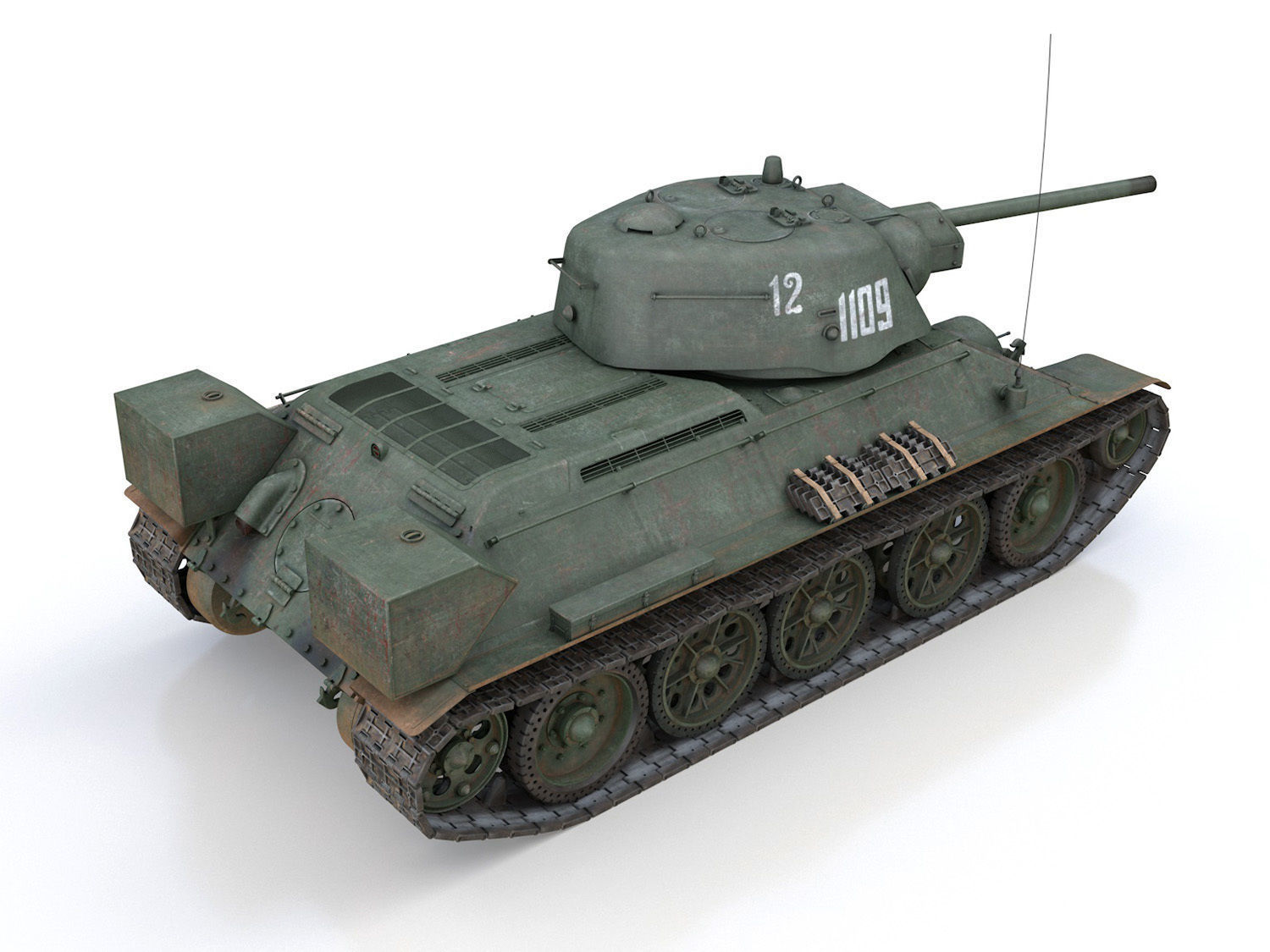 T-34-76 UZTM - Model 1942 - Soviet tank - 1109 3D model_5