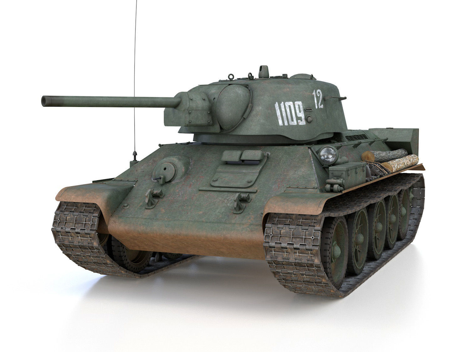 T-34-76 UZTM - Model 1942 - Soviet tank - 1109 3D model_1