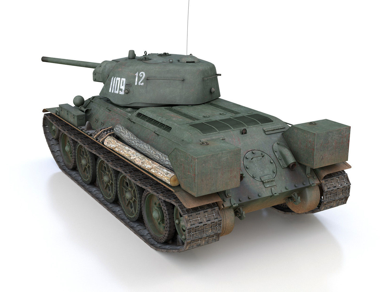 T-34-76 UZTM - Model 1942 - Soviet tank - 1109 3D model_4