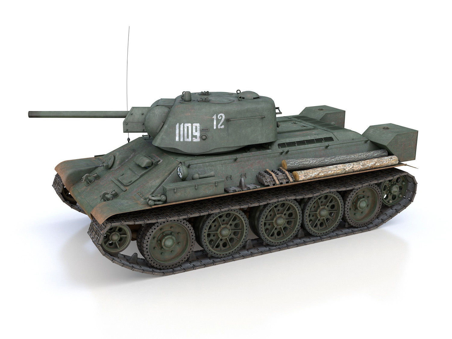 T-34-76 UZTM - Model 1942 - Soviet tank - 1109 3D model_2