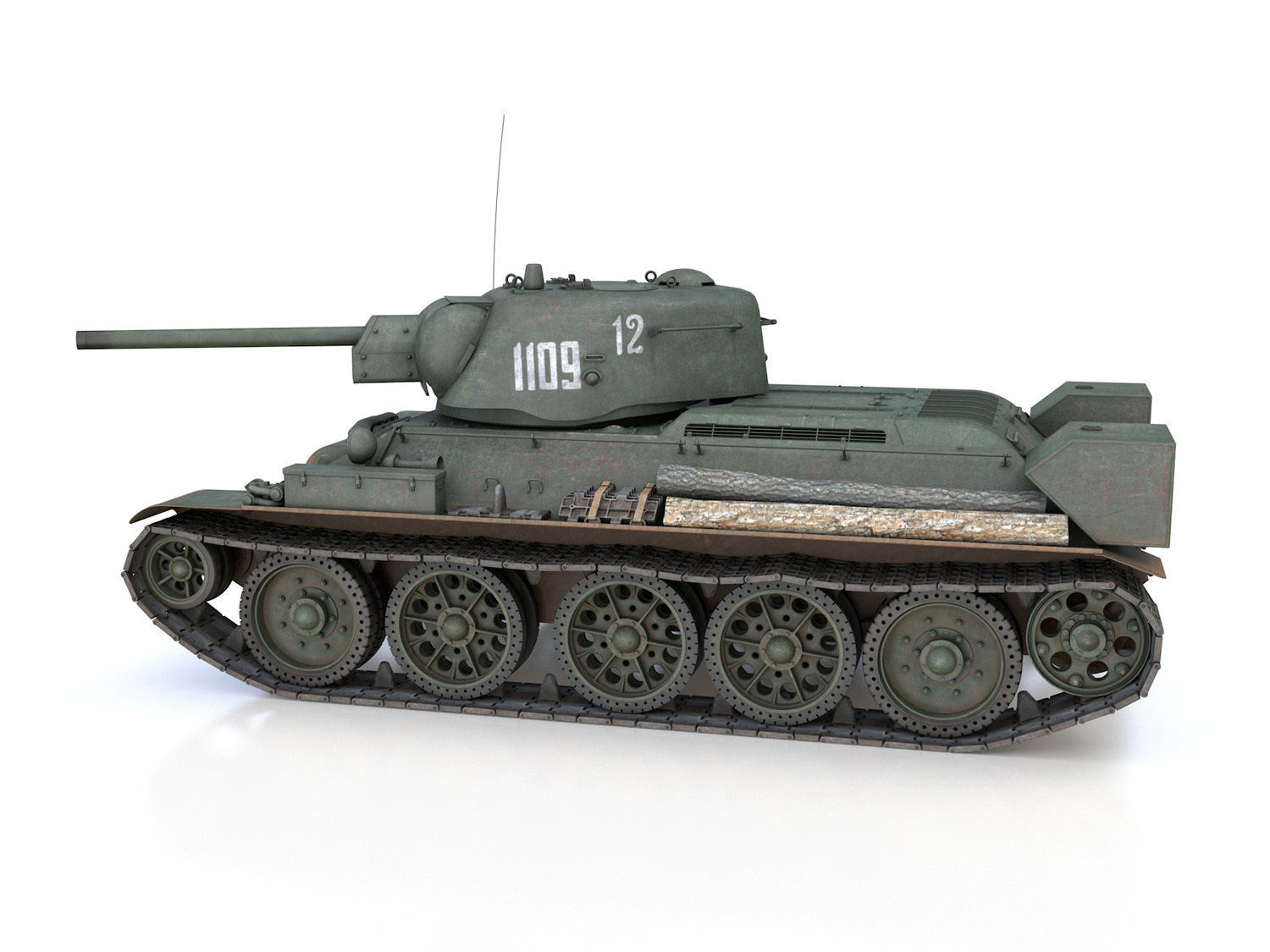 T-34-76 UZTM - Model 1942 - Soviet tank - 1109 3D model_3