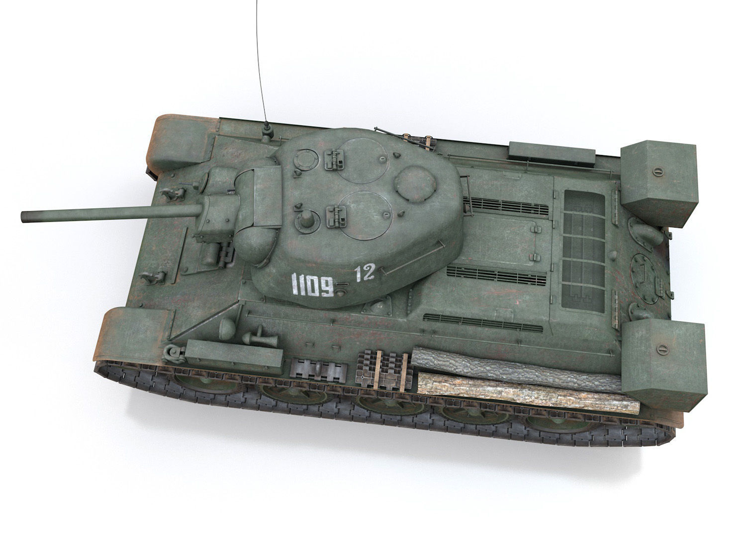 T-34-76 UZTM - Model 1942 - Soviet tank - 1109 3D model_8