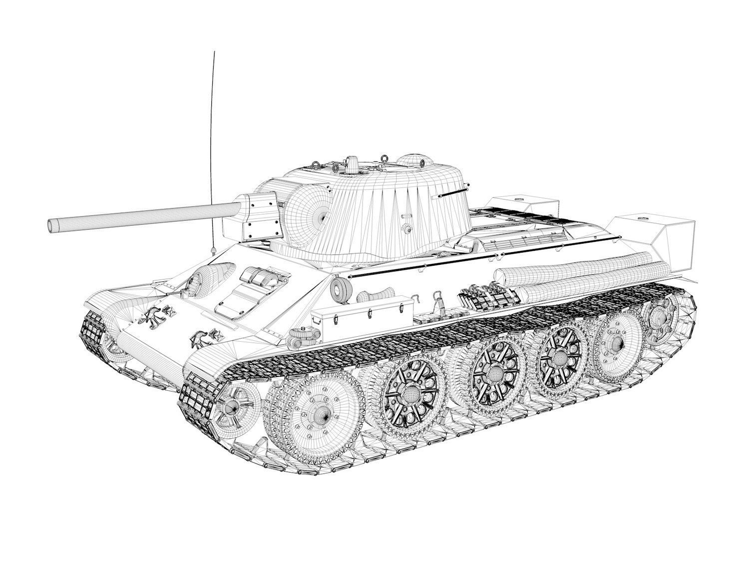 T-34-76 UZTM - Model 1942 - Soviet tank - 1109 3D model_12