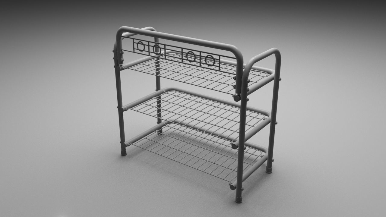 Shoe Rack 3D model_11