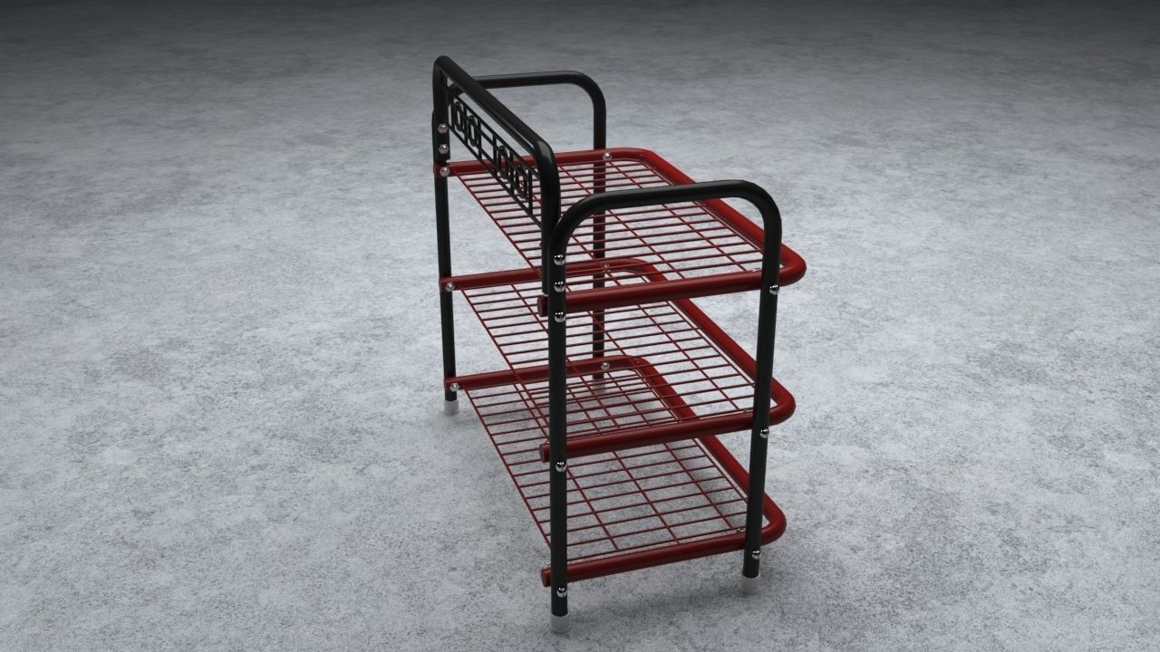Shoe Rack 3D model_3