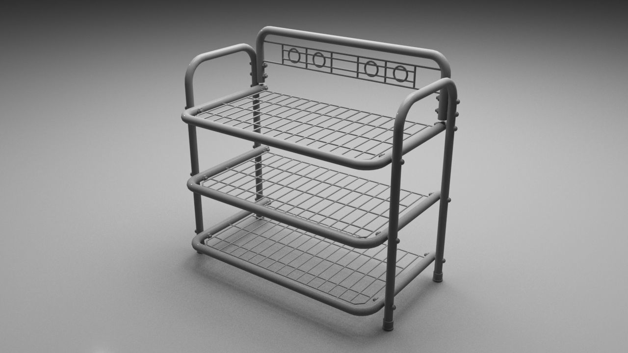 Shoe Rack 3D model_12