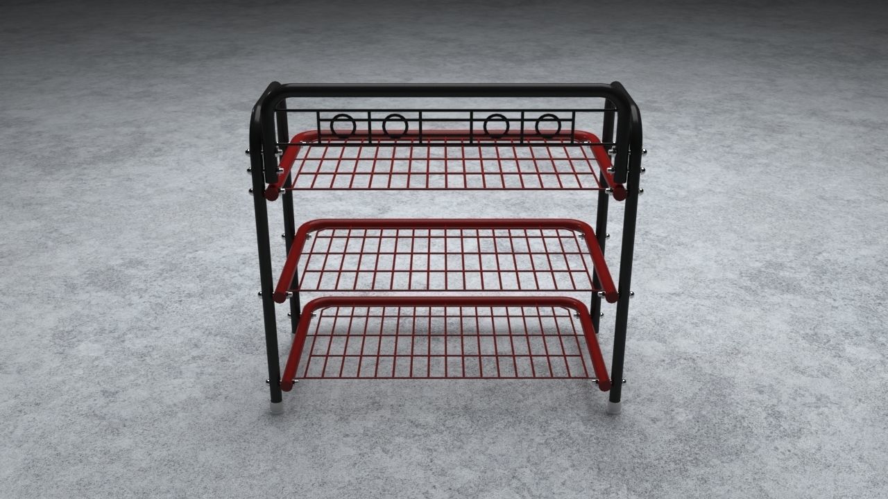 Shoe Rack 3D model_5