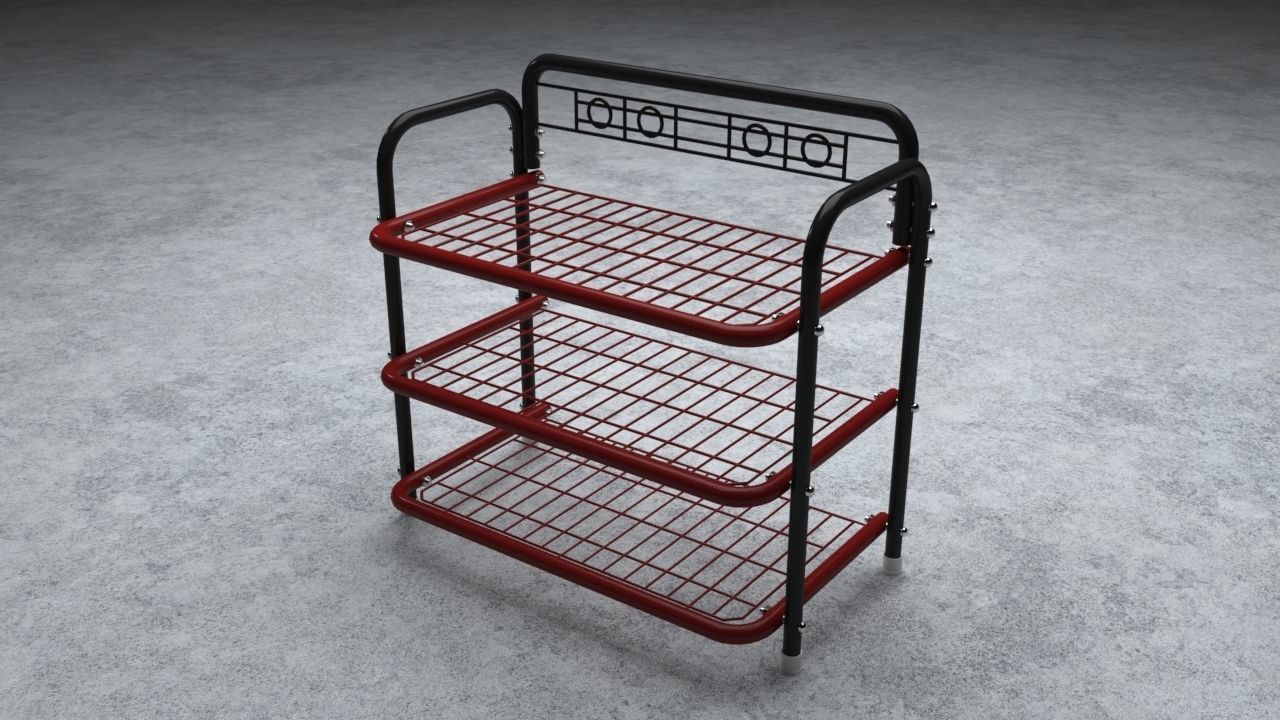 Shoe Rack 3D model_9