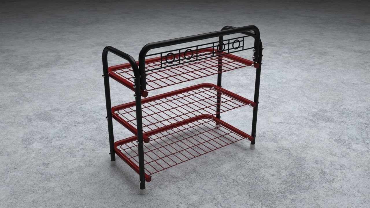 Shoe Rack 3D model_6