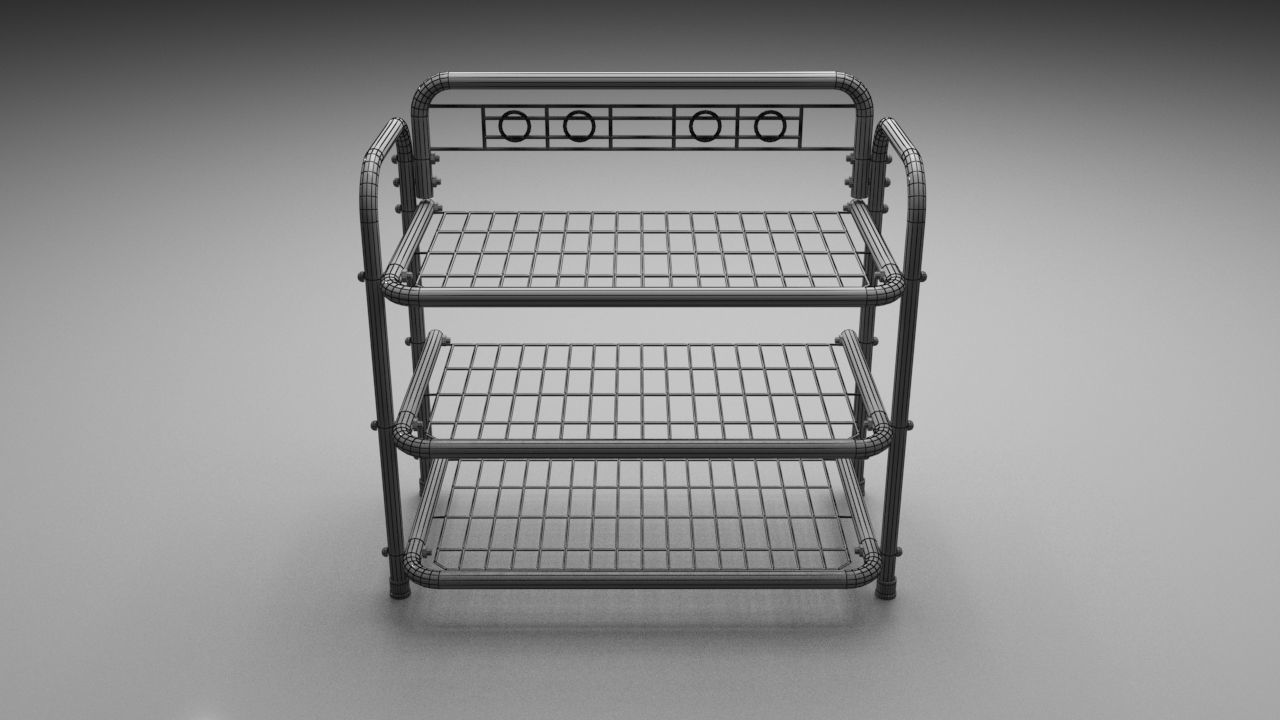 Shoe Rack 3D model_13
