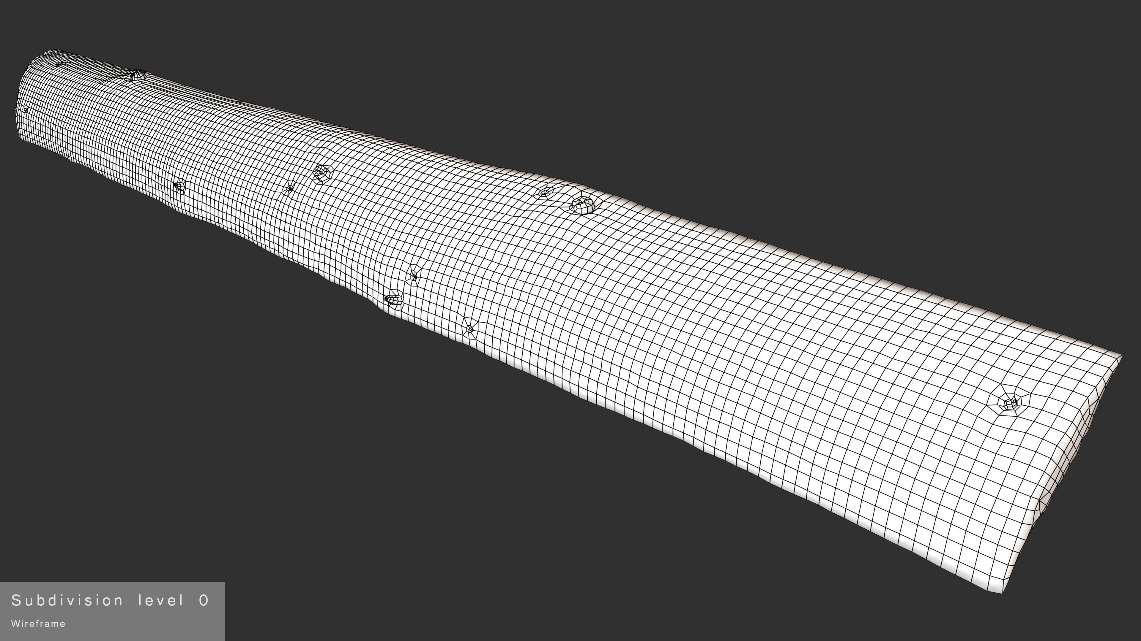 Plank Yellow Low-poly 3D model_29