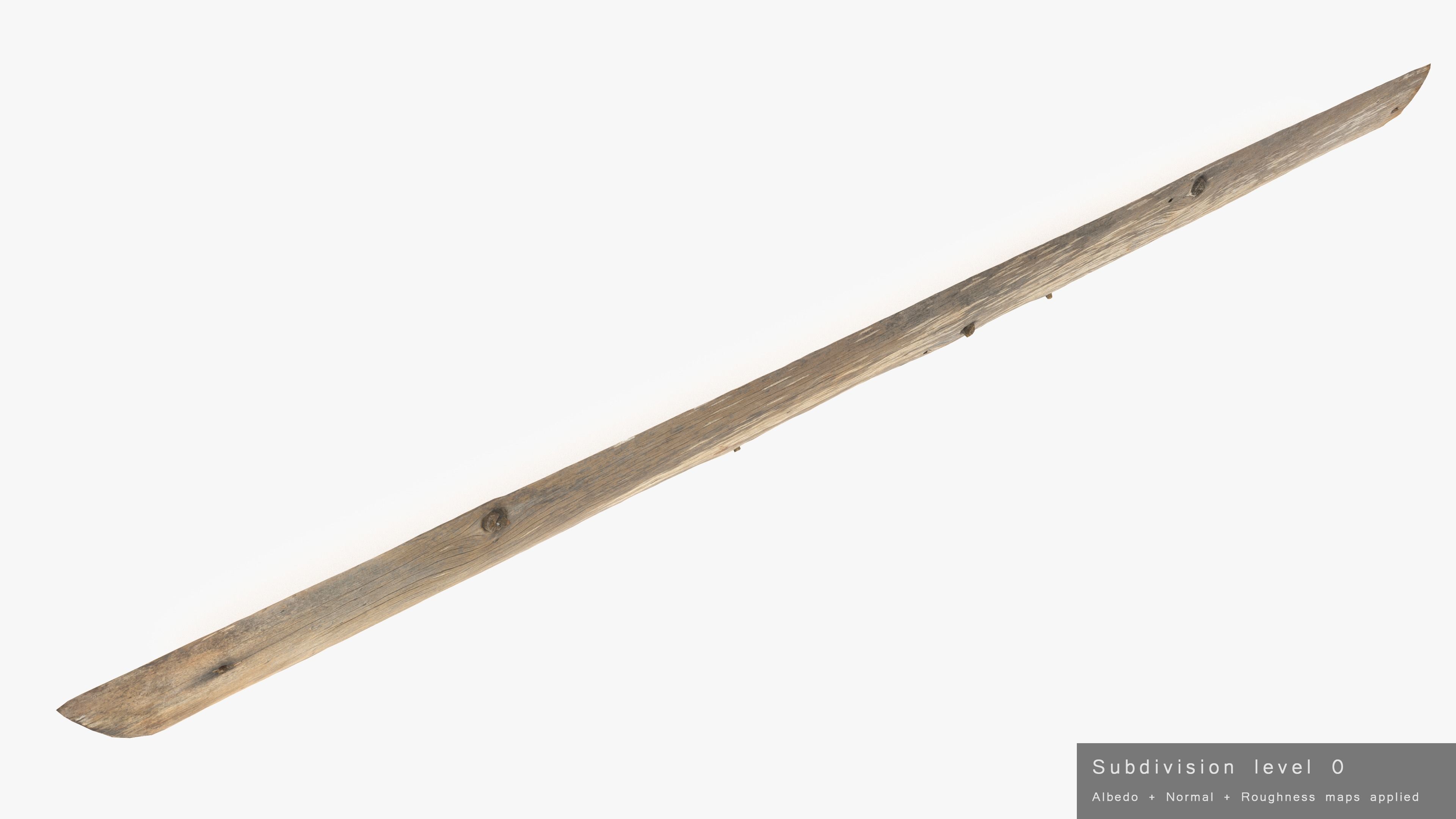 Plank Yellow Low-poly 3D model_19