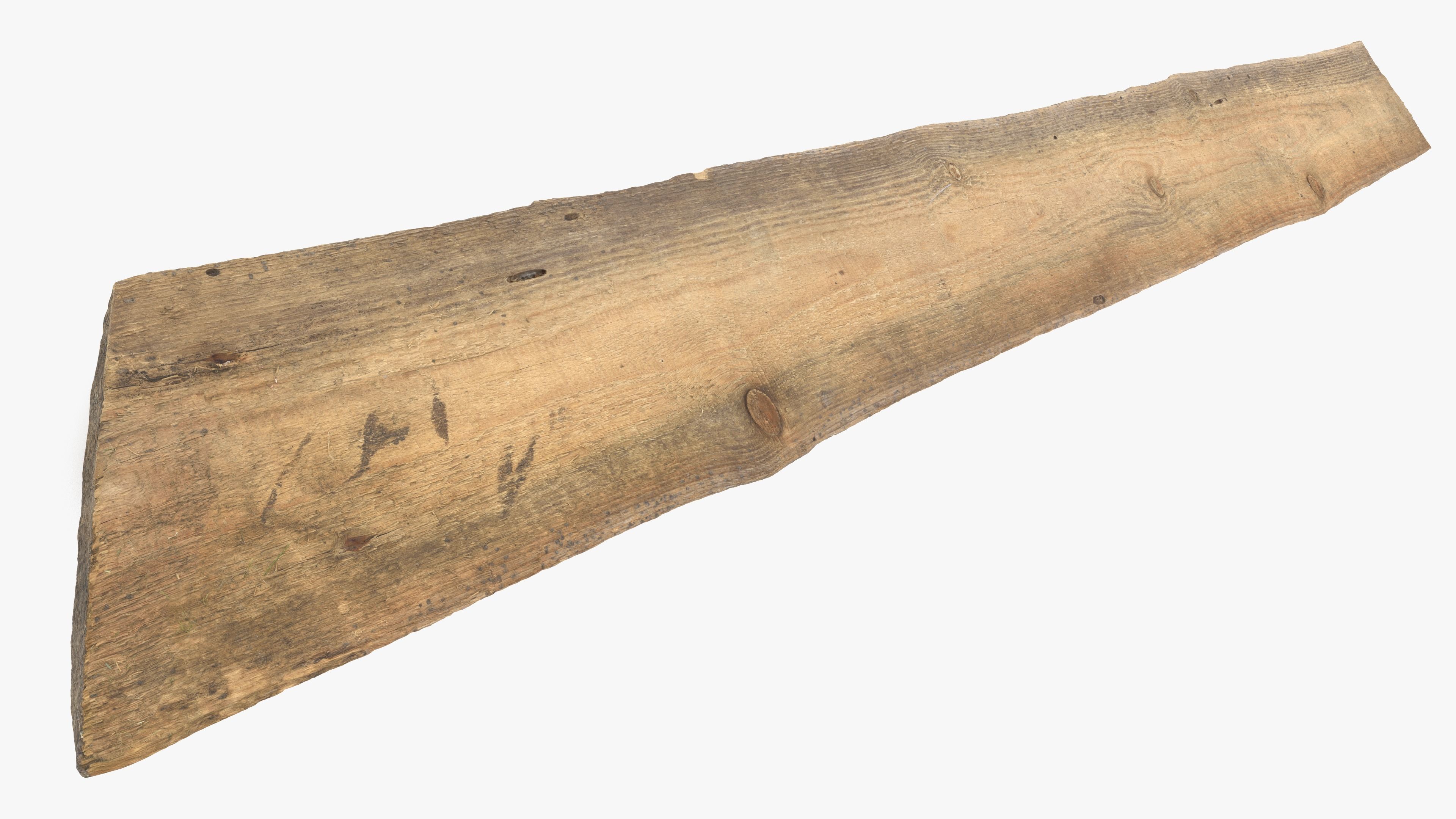 Plank Yellow Low-poly 3D model_7