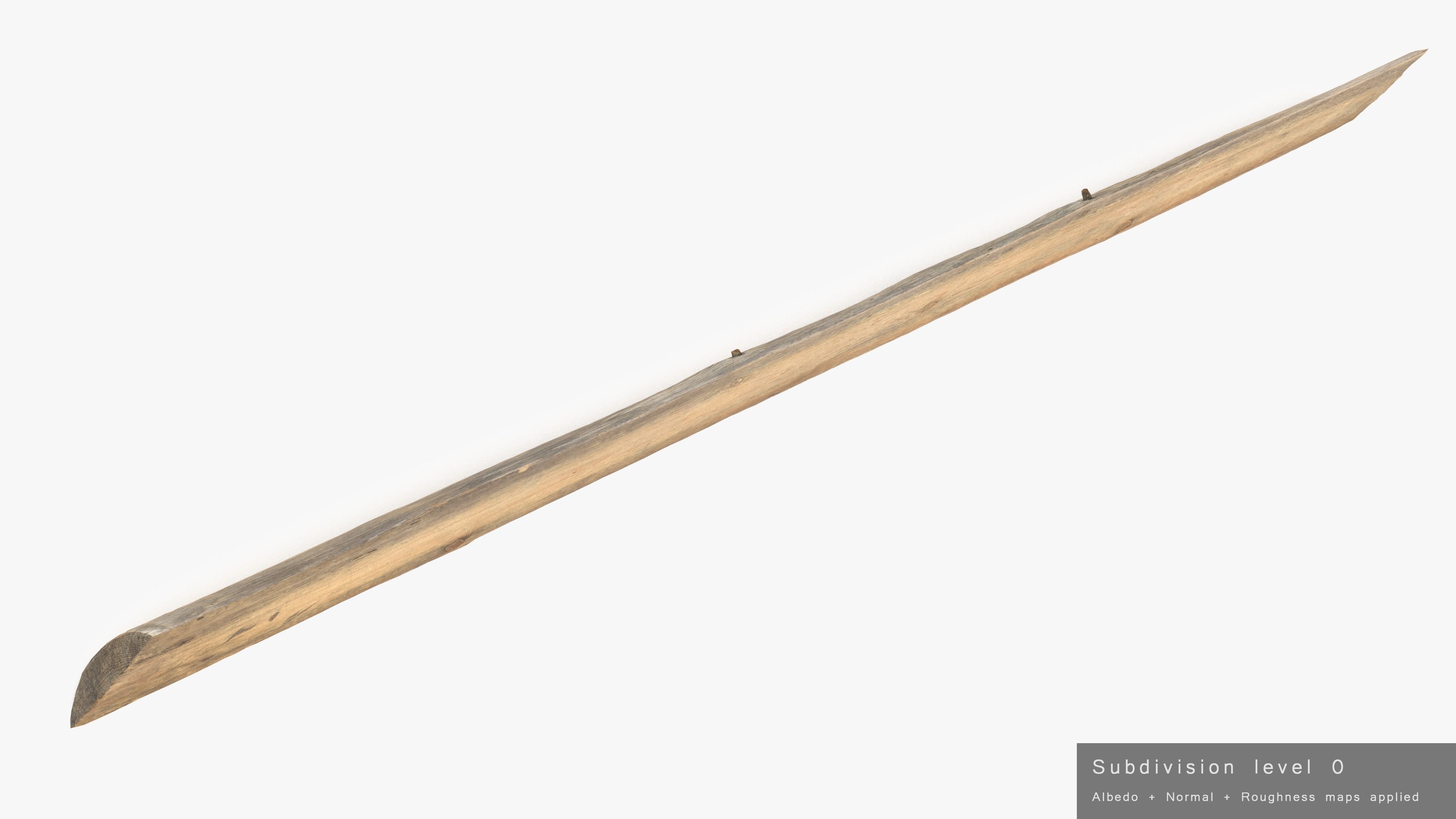 Plank Yellow Low-poly 3D model_20