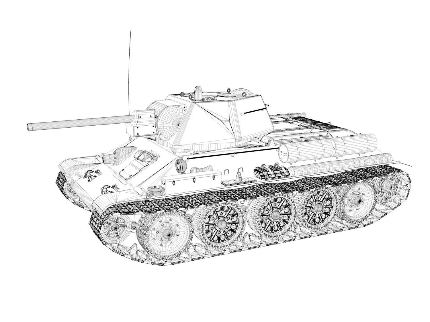OT-34-76 - Soviet Flamethrower Tank - 675 3D model_13